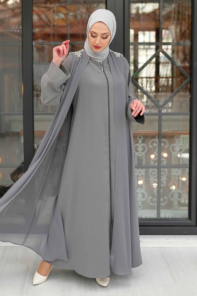 Neva Style Hijab Abaya Gris Gr Tesetturisland