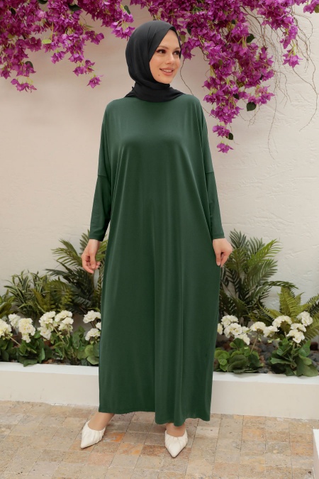 Neva Style Kaki Hijab Turc Abaya 17801HK Tesetturisland