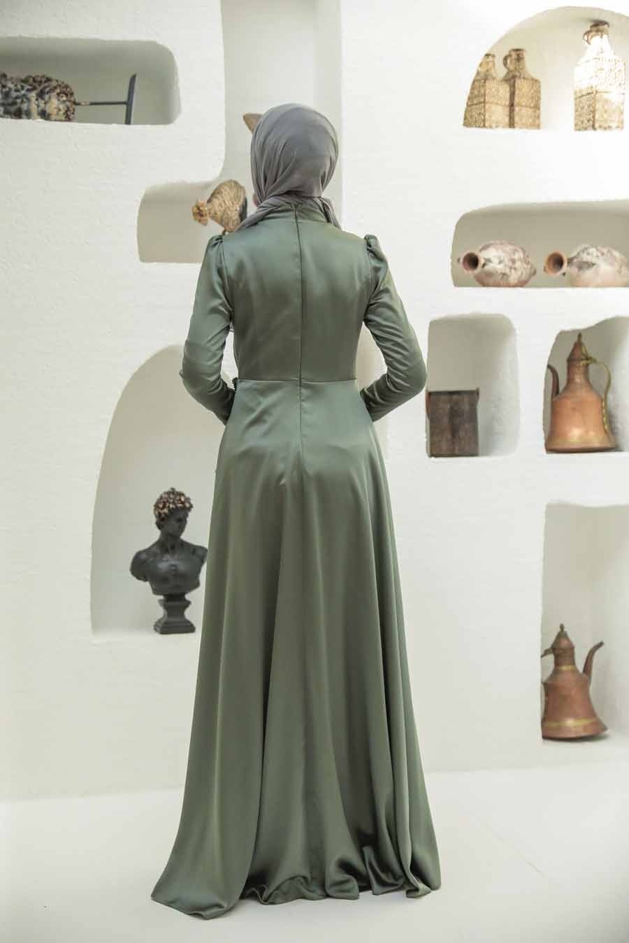 Neva Style Long Sleeve Khaki Muslim Wedding Gown 22431HK