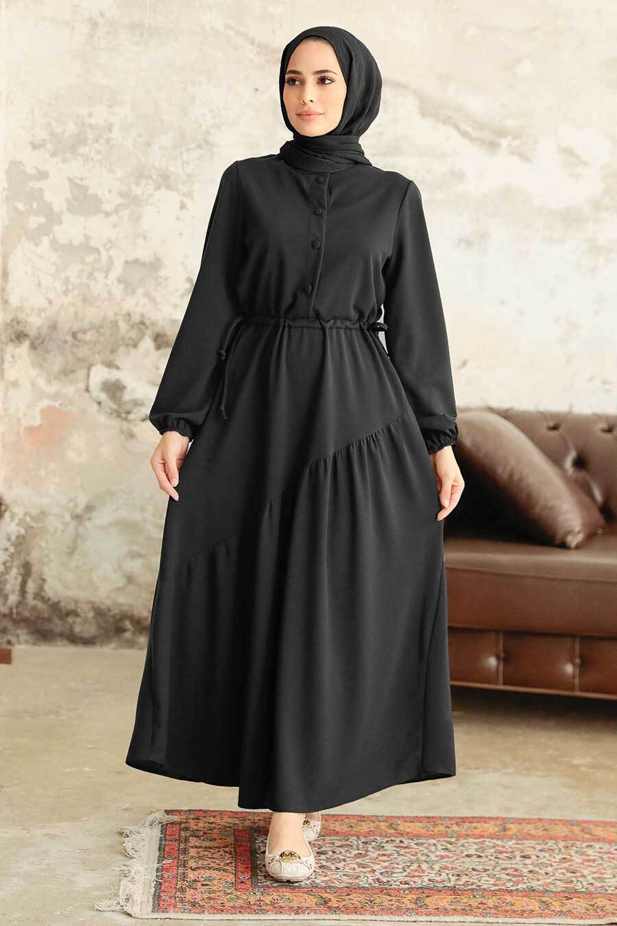 Neva Style Robe Hijab Noire 5813S Tesetturisland