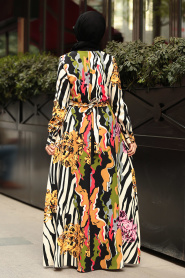 A motifs- Nayla Collection - Robe Hijab 1238DSN - Thumbnail