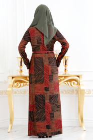 A motifs - Nayla Collection - Robe Hijab 4814-02DSN - Thumbnail