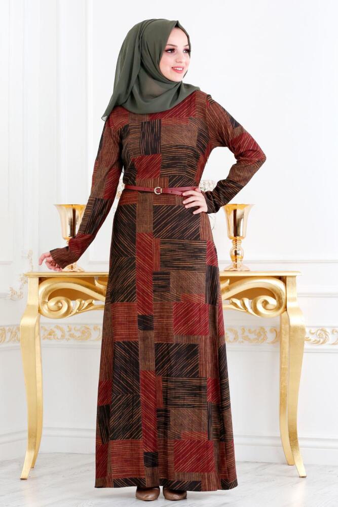 A motifs - Nayla Collection - Robe Hijab 4814-03DSN - 1
