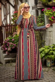 A motifs - Neva Style - Robe Hijab - 3477DSN - Thumbnail