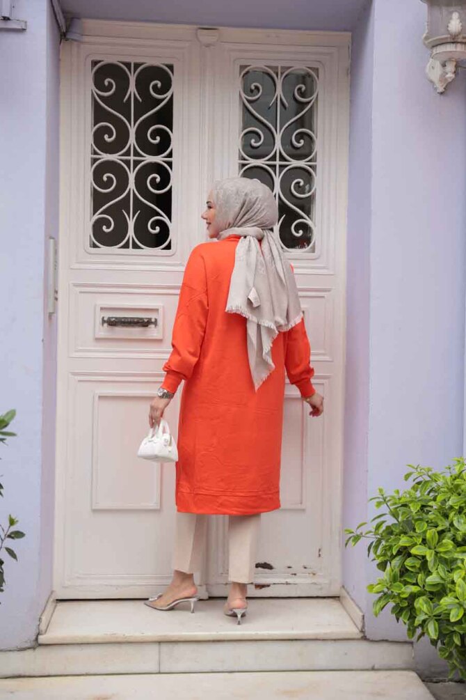 Açık Kırmızı Tesettür Tunik 30645AK - 3