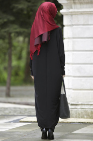 Afra - Black Turkish Hijab 1046S - Thumbnail