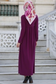 Afra - Fuchsia Hijab Dress 2064F - Thumbnail