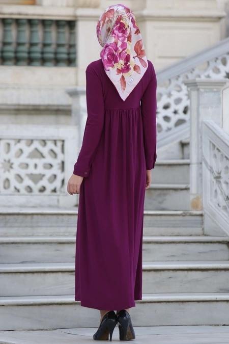 Afra - Fuchsia Hijab Dress 2064F - 4