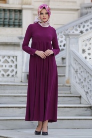 Afra - Fuchsia Hijab Dress 2064F - Thumbnail