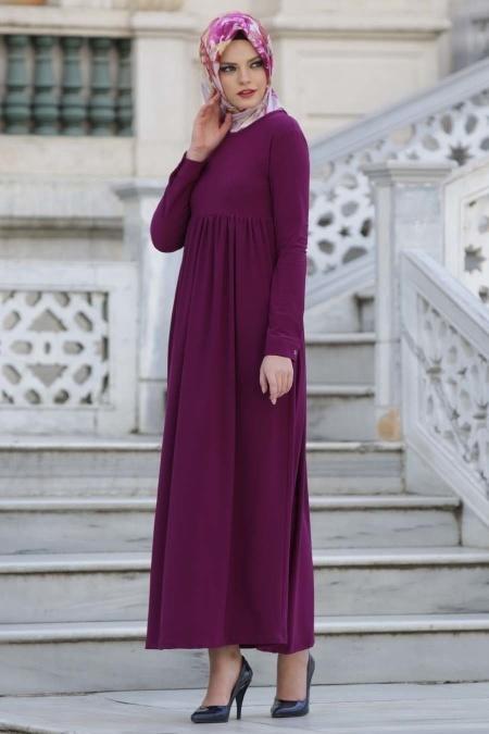 Afra - Fuchsia Hijab Dress 2064F - 2