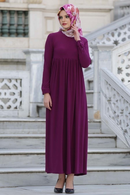 Afra - Fuchsia Hijab Dress 2064F