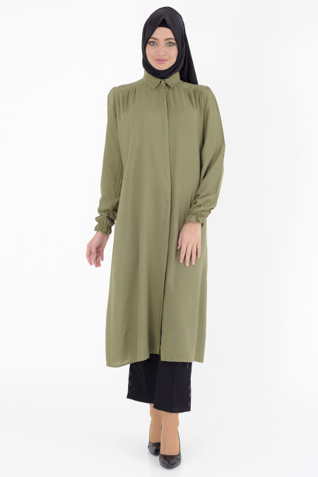 Afra - Khaki Hijab Tunic 1058HK