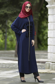 Afra - Navy Blue Turkish Hijab 1046L - Thumbnail