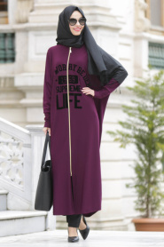 Afra - Plum Color Turkish Hijab 1046MU - Thumbnail