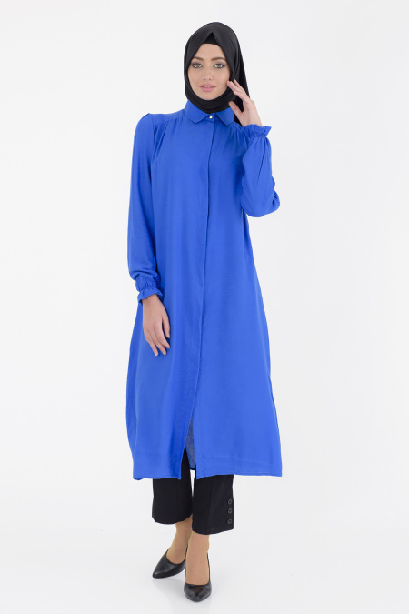 Afra - Sax Blue Hijab Tunic 1058SX