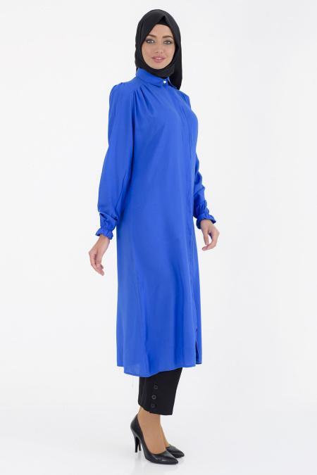 Afra - Sax Blue Hijab Tunic 1058SX - 2