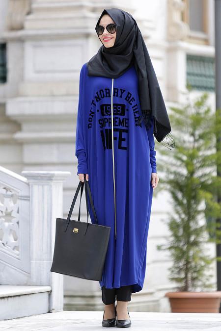 Afra - Sax Blue Turkish Hijab 1046SX - 2