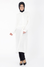Afra - White Hijab Tunic 1055B - Thumbnail