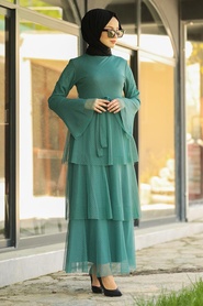 Almond Green Hijab Daily Dress 145CY - Thumbnail