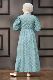 Almond Green Hijab Dress 4338CY - Thumbnail