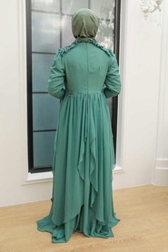 Neva Style - Stylish Almond Green Modest Prom Dress 25807CY - Thumbnail
