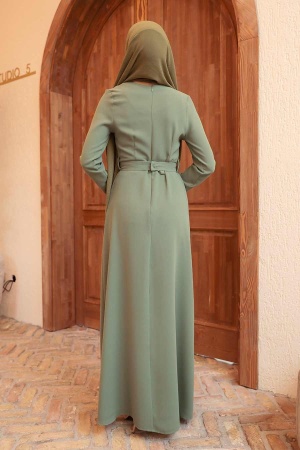 Neva Style - Almond Green Turkish Muslim Wedding Dress 32150CY - 2