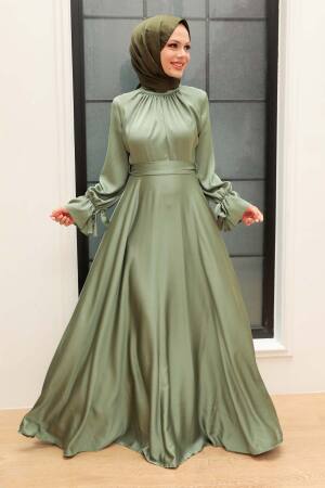 Neva Style - Long Almond Green Modest Prom Dress 3449CY - 1