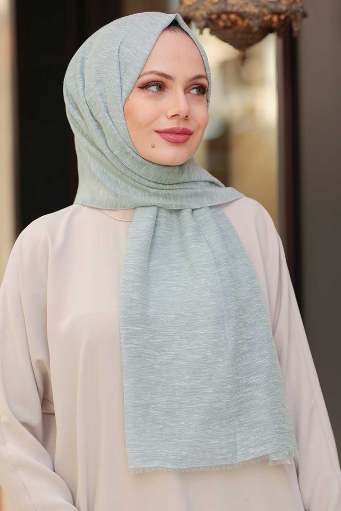 Almond Green Hijab Shawl 4695CY - 1