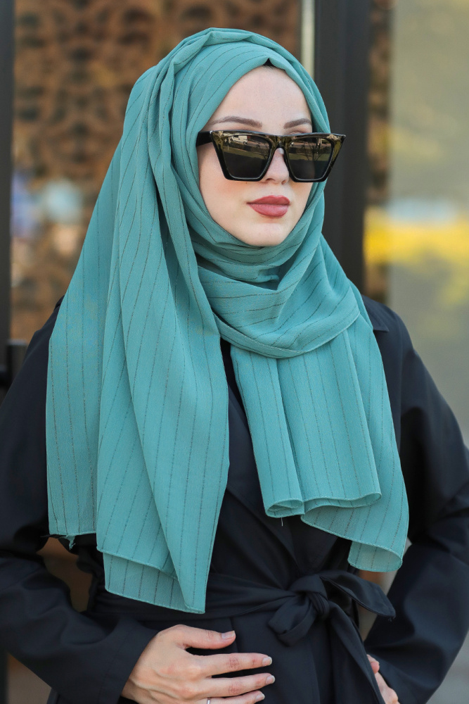 Almond Green Hijab Shawl 7549CY - 1