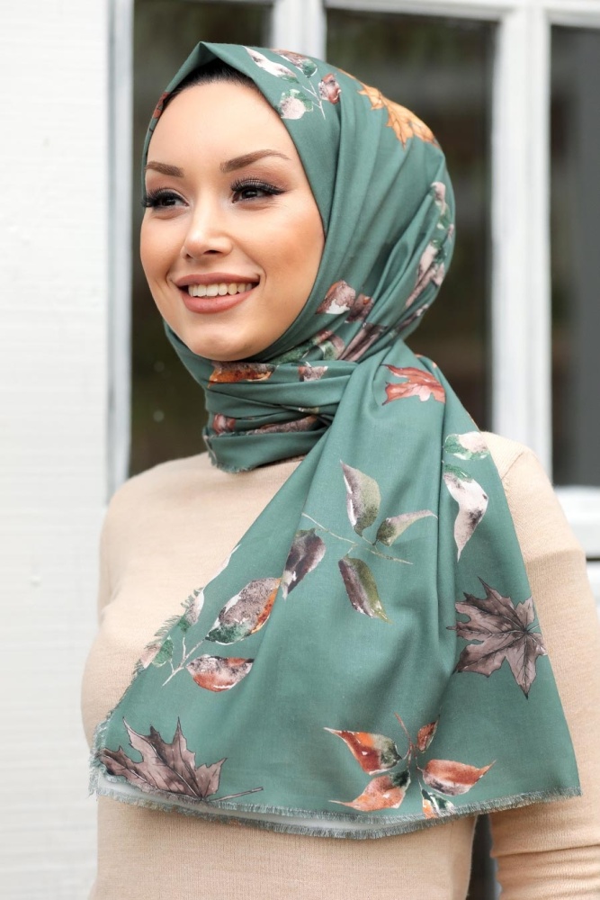 Almond Green Hijab Shawl 7569CY - 1