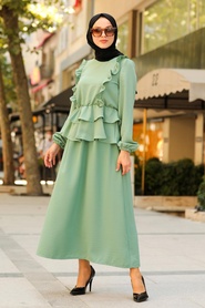 Almond Green Hijab Suit 10051CY - Thumbnail
