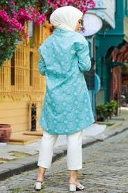 Almond Green Hijab Tunic 20350CY - Thumbnail