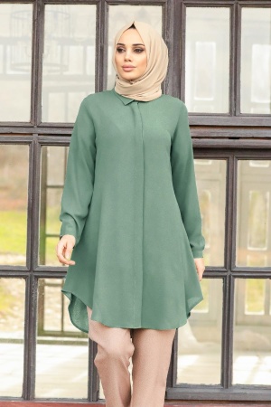 Almond Green Hijab Tunic 253CY - 1