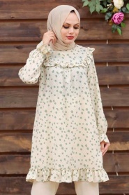 Almond Green Hijab Tunic 30520CY - Thumbnail
