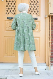 Almond Green Hijab Tunic 31801CY - Thumbnail