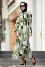 Almond Green Hijab Tunic 33250CY - Thumbnail