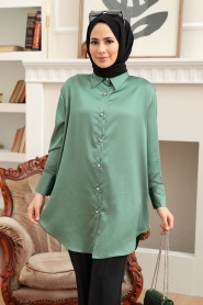 Almond Green Hijab Tunic 5705CY - Thumbnail
