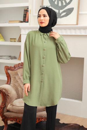 Almond Green Hijab Tunic 6247CY - 1