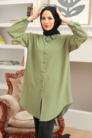 Almond Green Hijab Tunic 6247CY - 2