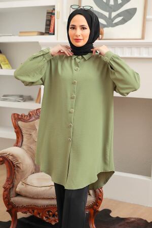 Almond Green Hijab Tunic 6247CY - 3