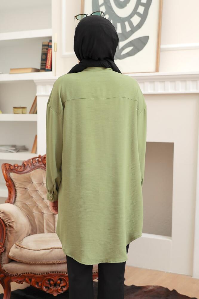 Almond Green Hijab Tunic 6247CY - 4