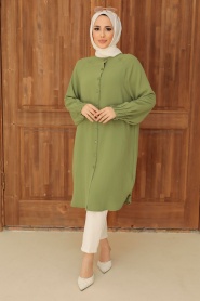 Almond Green Hijab Tunic 6312CY - Thumbnail