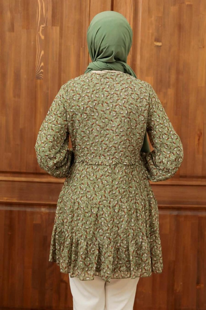 Almond Green Hijab Tunic 70120CY - 2