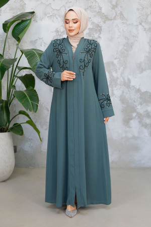 Almond Green Modest Abaya For Women 29107CY - 1