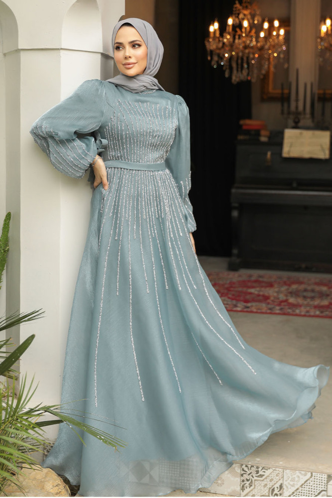 Almond Green Modest Prom Dress 52141CY - 1