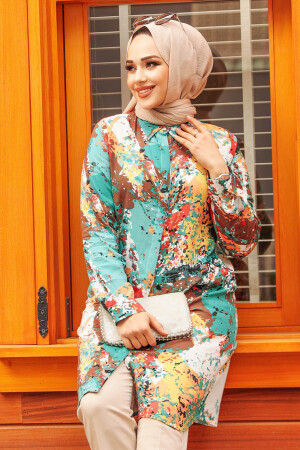 Almond Green Modest Tunic 25023CY - 1