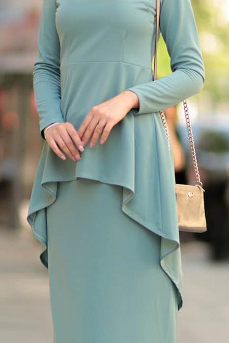 Almond Green - Nayla Collection - Hijab Suit 10280CY - 3