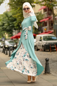 Almond Green - Nayla Collection - Robe Hijab 100386CY - Thumbnail