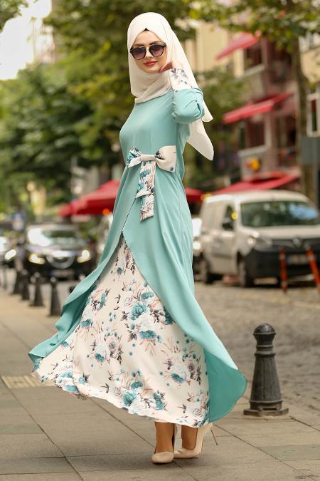 Almond Green - Nayla Collection - Robe Hijab 100386CY - 2