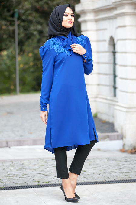 Aramis - Sax Blue Hijab Tunic 853SX